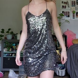 Express Sequin Slip Dress